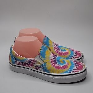 Vans classic tie dye design slipon skater shoes womens 7.5,  mens 6